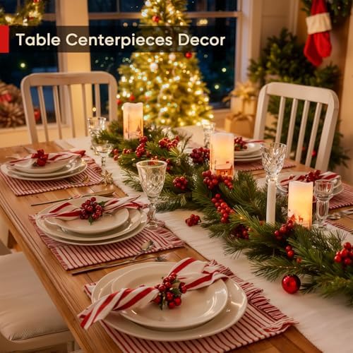 Homemory Christmas Flameless Candles, LED Pillar Candle with Remote, White