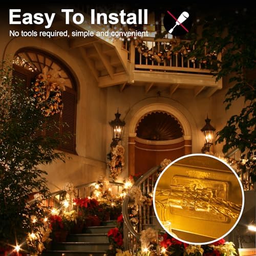 200 PCS Christmas Light Clips, Heavy Duty Hooks for Outdoor String Lights
