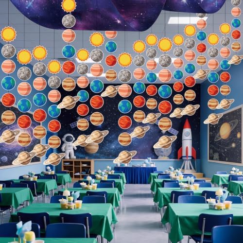 Leinuosen Solar System Ceiling Decorations Space Hanging Garlands, Space