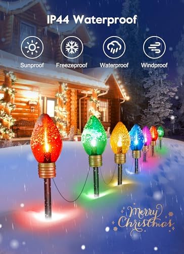 Hanging Christmas Decoration Outdoor, 8.5 FT 5 LED Jumbo C9 Pathway Lights