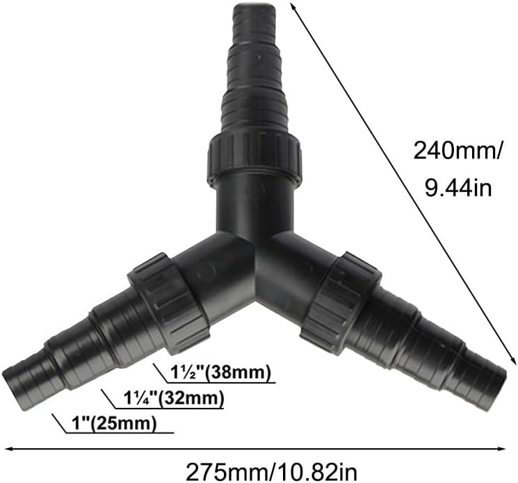 DONGKER 3 Way Hose Connector,Y Distributor Inlet Hose 25/32/38 mm (1"/1.25"/1.5") for Pond Pump Fish Tank Filtration
