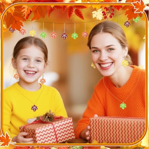 48Pcs Fall Ornaments, Maple Leaf Ornaments for Small Tree