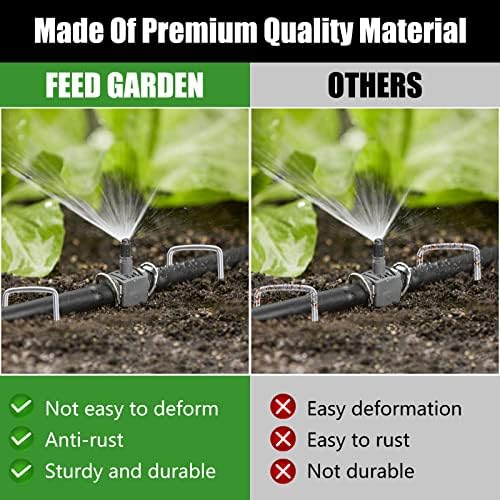FEED GARDEN 4 Inch 25 Pack Galvanized Landscape Staples 12 Gauge Anti-Rust Garden Stakes Landscaping Fabric SOD Pins Yard Stakes for Weed Barrier Fabric