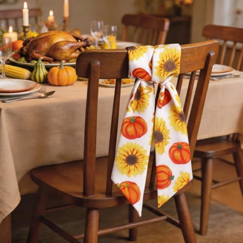 PHOGARY Fall Wreath Sash for Front Door Linen Porch Garland Home Decor