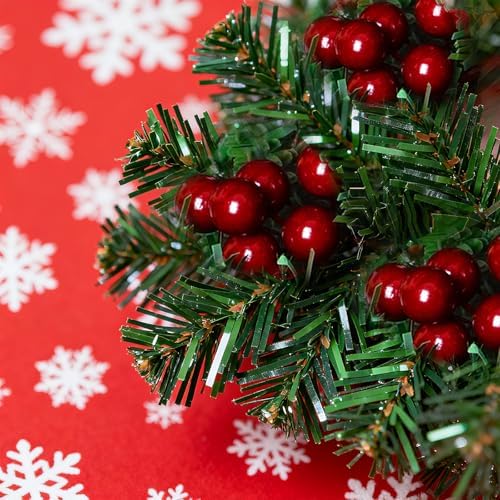 Lystaii 200pcs Artificial Holly Berries Mini 10 mm Christmas Fake Berries with Wire Stems Artificial Berry Fake Berry Stems Picks for Christmas Tree Decorations Wreath Wedding Party Decor (Wine Red)
