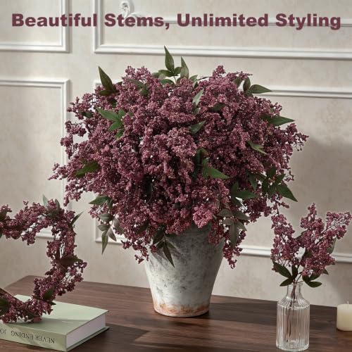 12 Pcs 17 in Realistic Berry Stems, Artificial Nandina Branches Fall Decor