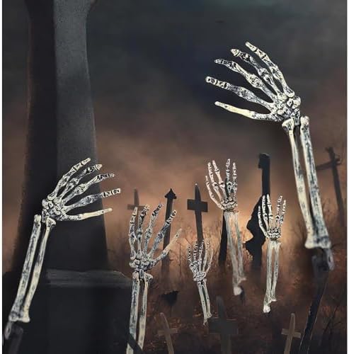 Halloween Skeleton Hands Stakes Yard Plastic Realistic Zombie Ghost Arm