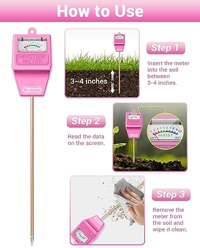 Dr.meter Soil Moisture Meter for Plants, Plant Water Gauge Test Kit