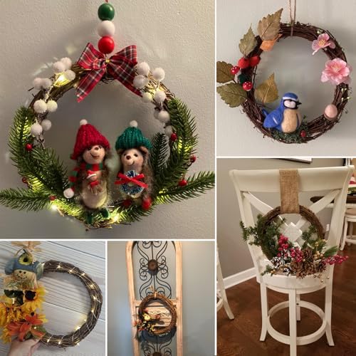 10 Pcs 12 Inch & 8 inch Natural Grapevine Wreath Set, Hand-Woven Vine Branch Wreaths for DIY Crafts, Home Decorations, Home & Event Styling(5 Pieces per Size)