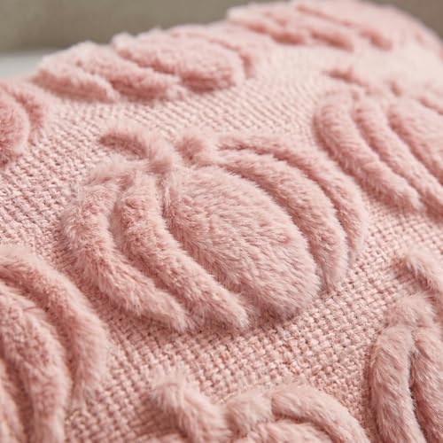 AVOIN colorlife Pink Fall Pumpkin Throw Pillow Covers 18x18 Inch