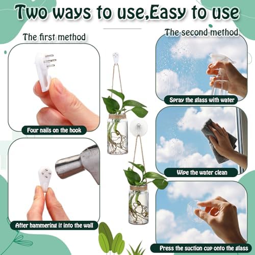 Baderke 9 Set Window Hanging Propagation Stations 3.54'' Plastic Vases