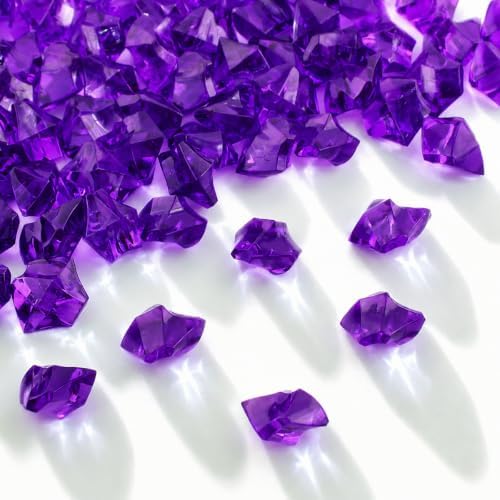 160 Pieces Purple Acrylic Fake Ice Rocks, Vase Filler for Table Centerpiece