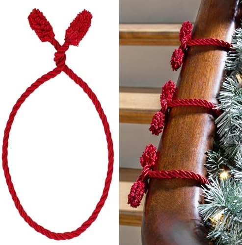 Haute Decor Decorative Twist Ties, 6 Pack, 20 inches (Red)