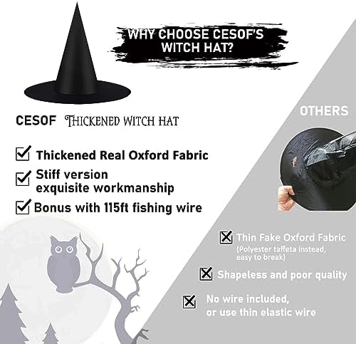12 Pcs Halloween Decorations 15" Floating Witch Hats Wiches Hanging Decor