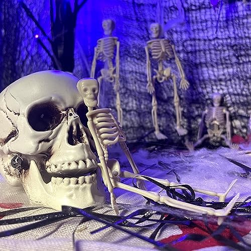 16Pcs 6" Halloween Mini Plastic Skeleton Figurines Decorations Set