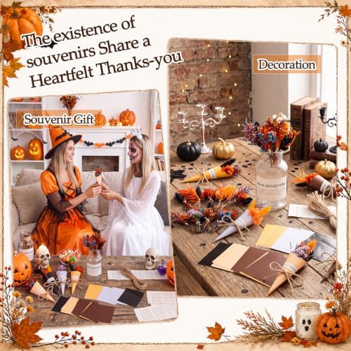 30 Set Mini Dried Flower Bouquet for Craft with Stem, Halloween