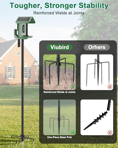 Bird Feeder Pole – 75 Inch Height Bird House Pole with 1-Inch Dia Heavy Duty for Birdfeeders, Feeding Stand with Mount Kit for Outdoor, Slip-Fit Connection, Black