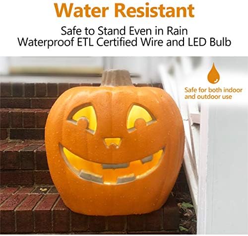 20" Jack O Lantern - Halloween Pumpkin Lantern with Pre-lit LED Bulb - Gaint Indoor/Outdoor Light Up Pumpkin for Halloween Decoration in Garden Patio Front Door Décor - 20"