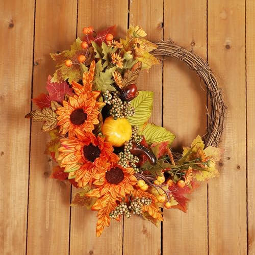 18Inch Grapevine Wreath, 2pcs Rattan Branch Plaim Wreath for Crafts