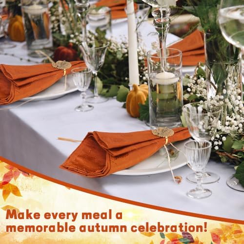 Kochorie 24 Pcs Thanksgiving Napkins & Turkey Napkin Rings Bulk Fall Leaves
