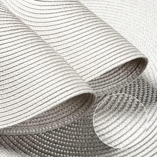 FunWheat Round Braided Placemats Set of 8 Place Mats for Dining Table Woven Washable Non-Slip Table Mats 15 Inch(Cream White,8pcs)