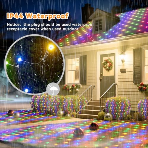 LitHome 14.8FT x 5FT Christmas Net Lights Outdoor Mesh Lights Connectable