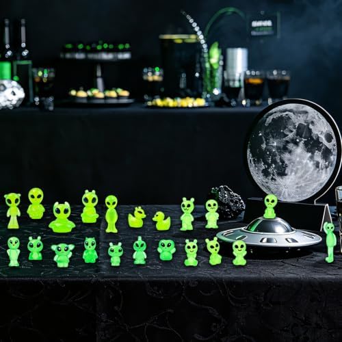 44 Pcs Luminous Mini Resin Alien Figures Miniature Figurines