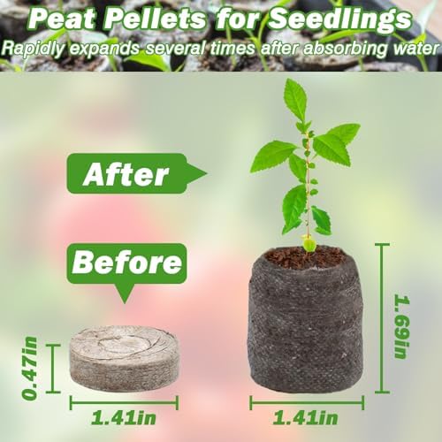 ZeeDix Peat Pellets for Seed Starting, 50 Pcs 36mm Seed Starter Soil Pods