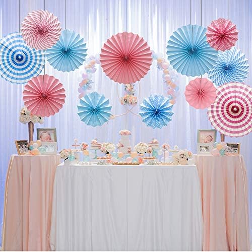 6-Pack Blue Hanging Paper Fans, Party and Wall Decor