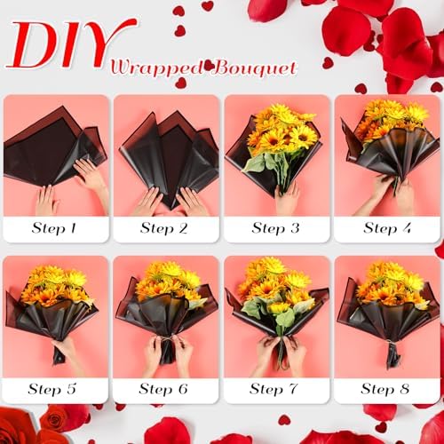 Ctosree 240Sheets Flower Wrapping Paper,Waterproof Korean Bouquet Wrap 23in