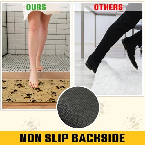 Bee Doormat Outdoor Entrance Funny Front Door Mat Welcome Bee Outside Rug