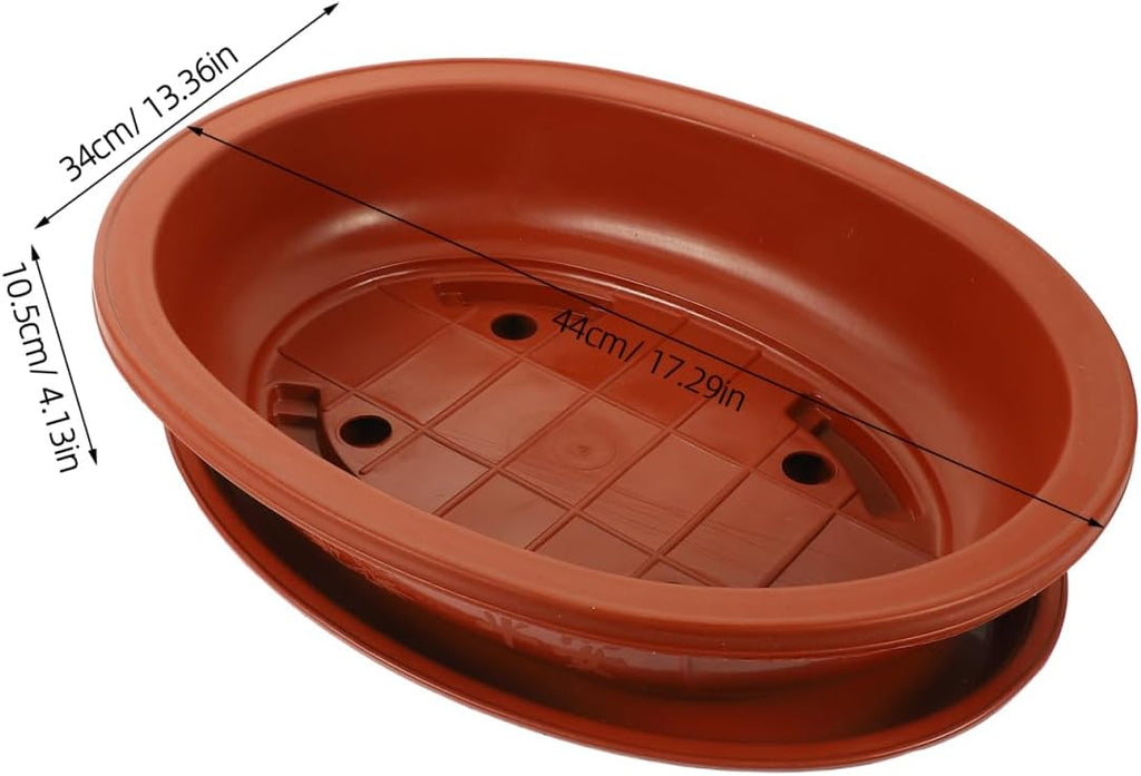DOITOOL Bonsai Training Pots with Drainage Tray, 17 Inch Oval Bonsai Planter Pot Plastic Plants Growing Tree s Flower