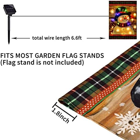 Lighted Christmas Snowman Garden Flag Outdoor Decor, 12x18 In