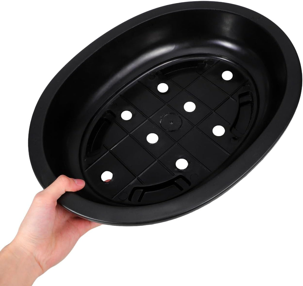 4Pcs Oval Plastic Bonsai Flower Pots with Drainage Practical Gardening Containers for Home Office Balcony Nursery and