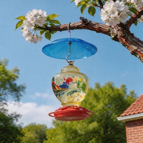 8" Mini Plastic Rain Cover for Bird Feeder, Blue Weather Guard Baffle Dome