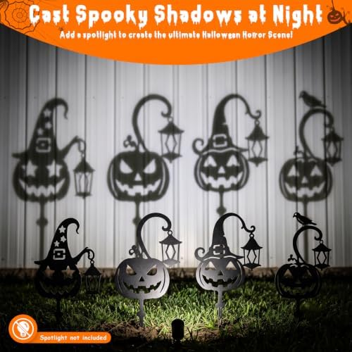 KODIBO Halloween Docorations Outdoor 4-Pack Metal Pumpkin Yard Stakes