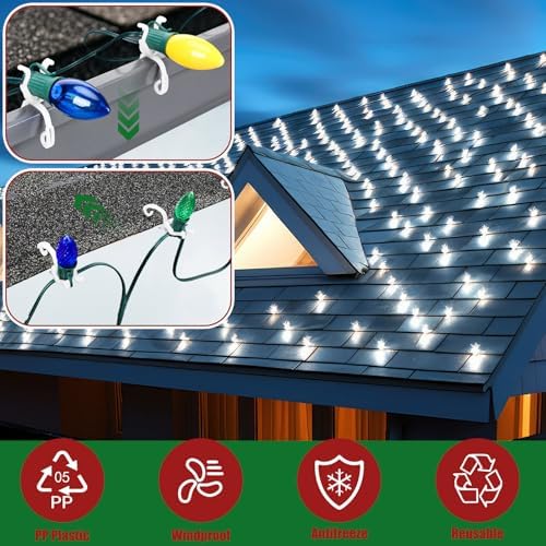 Cinnvoice 200 Pcs Christmas Light Clips Compatible with Mini, C7, C9