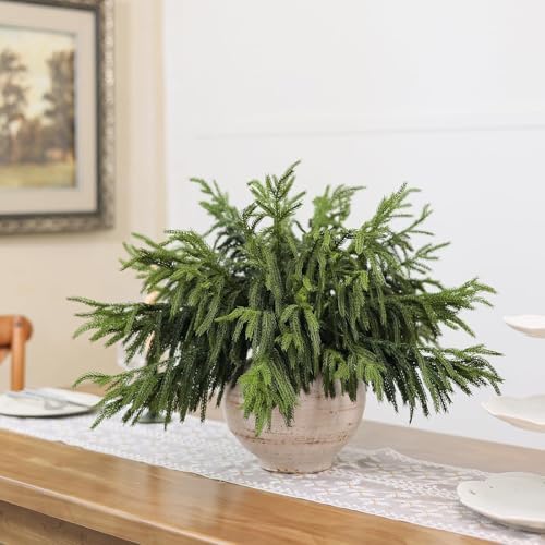 40 Pcs 18"Lifelike Touch Artificial Norfolk Pine Branches for Christmas