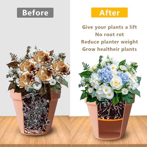 2Pcs 13" Round Planter Insert, with Drainage Holes to Save Potting Soil