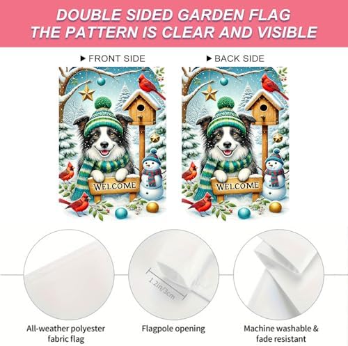 BlissYard Garden Flag Shepherd Snowy Scene Winter 12x18 Inch Polyester