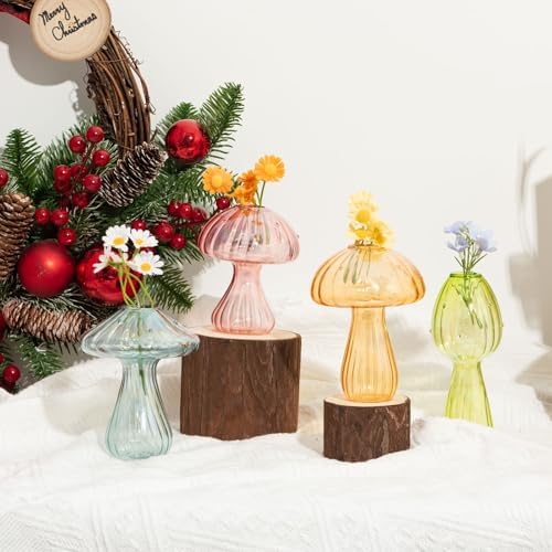 XXXFLOWER Glass Mushroom Vase Propagation Planter Window Plant