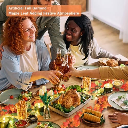 2 Pack 5.9Ft/Piece Fall Garland Maple Leaf Garlands for Fall Decor