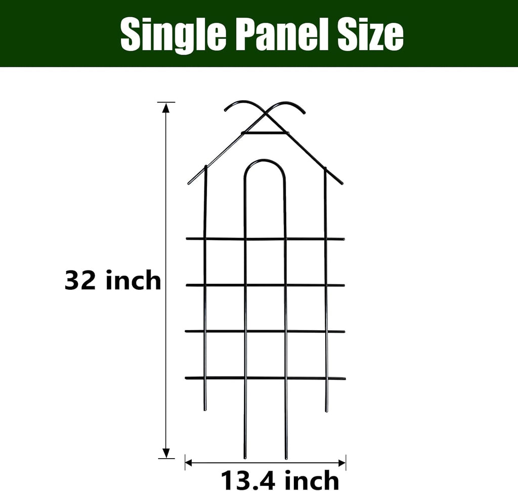 ARIFARO 4 Pack 32" Metal Garden Trellis for Climbing Plants Outdoor | 13.4" Wide Steel Trellis, for Indoor/Outdoor