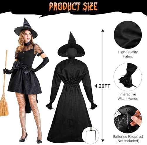 Halloween Decorations Outdoor, 5 Pack 4.3 FT Light Up Holding Hands Witches