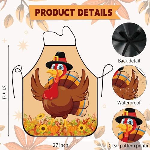 Funny Seasonal Holiday Apron, Adjustable Kitchen Cooking Apron for Women Men BBQ Baking Gardening Party Supplies