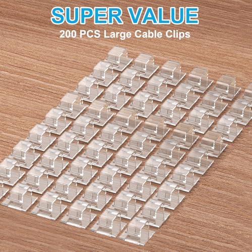 TidyHelper 105 PCS Hooks for Outdoor String Lights (Large, Clear)