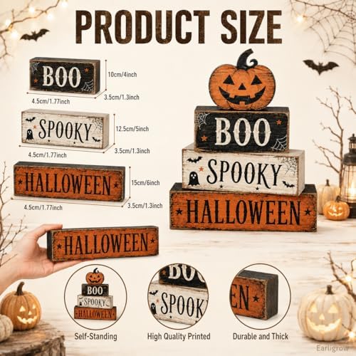 Halloween Pumpkin Decor Indoor, Halloween Table Decorations for Home