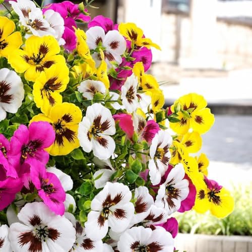 Geegoods 36 Stems Artificial Pansies Flowers for Outdoor