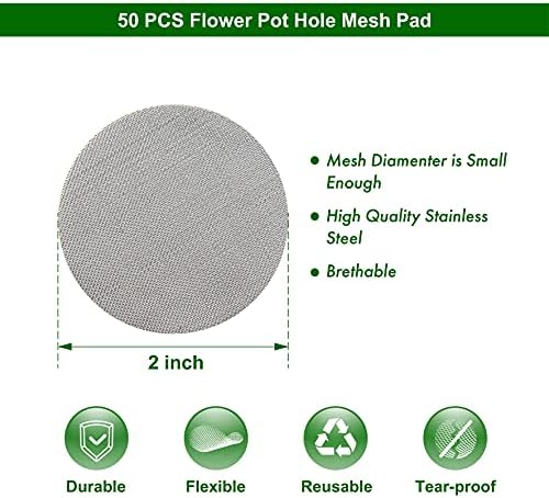 D'vine Dev 50 Pack Stainless Steel Drainage Hole Mesh, 2 Inch, 97-N-1