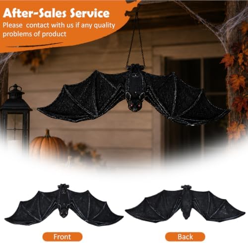 Goodeco Solar Hanging Bat - 19.7'' Large Outdoor Halloween Decor